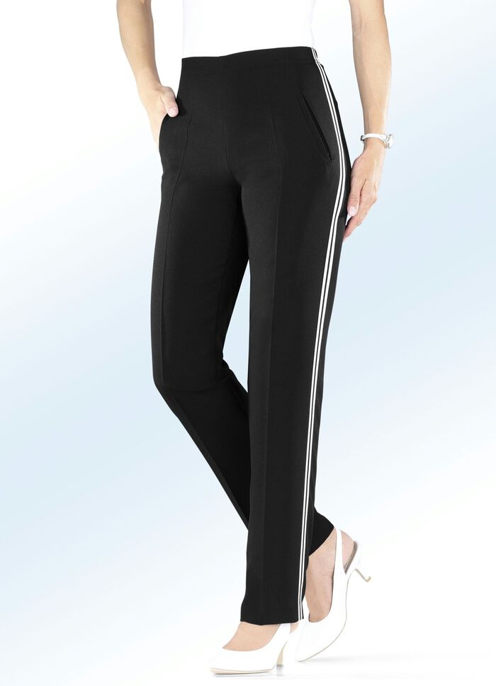 Broek met trendy decoratieve band 