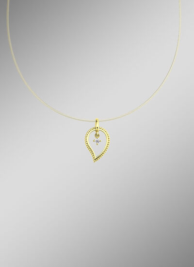 Edele hanger van 585/- goud met diamant 