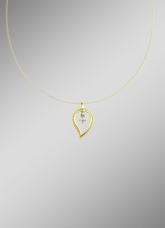 Edele hanger van 585/- goud met diamant 