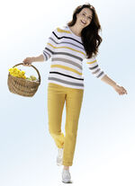Broek met decoratief, contrastkleurig lint 