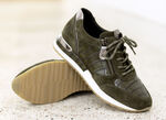 Veterschoenen met uitneembaar voetbed KAKI
