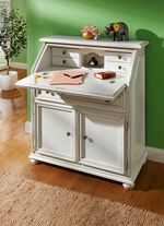 Deels stevige secretaire met metalen knopen 