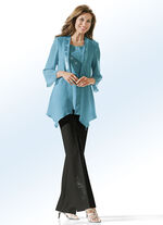 Broek met decoratief strasmotief ZWART