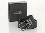 GINO GALANTE herenriem inclusief doosje, om in te korten, 4 cm breed ZWART