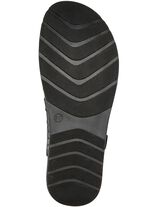 Gemini sandaal met elastische decoratieve vetersluiting ZWART