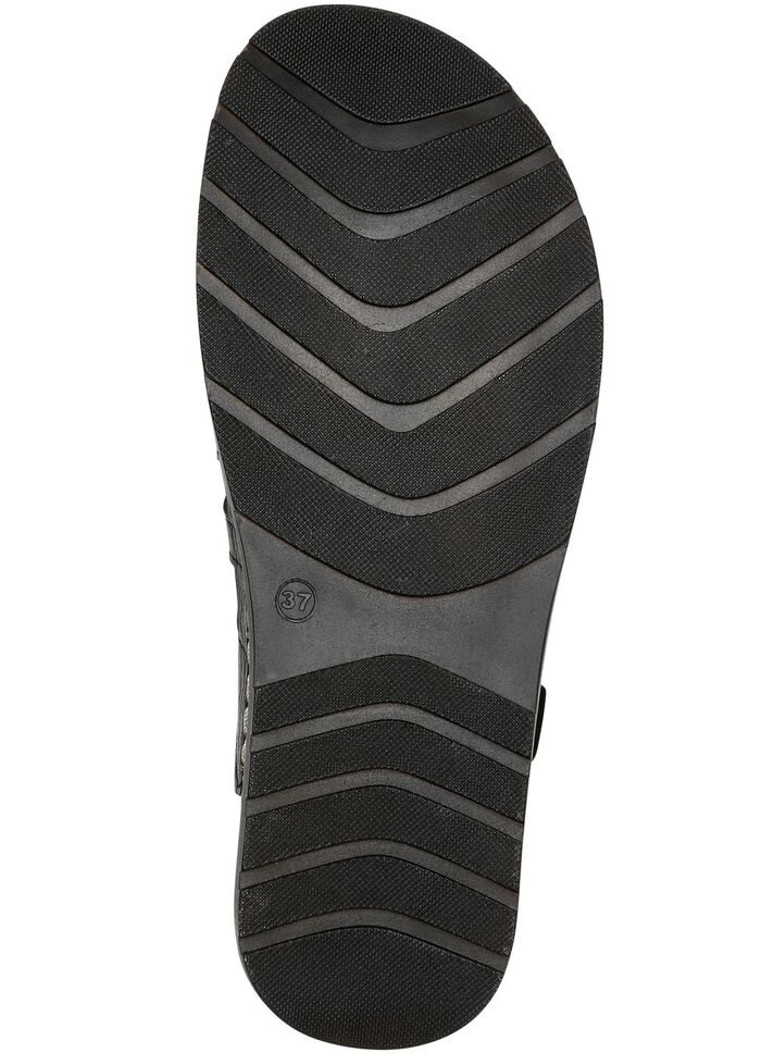 Gemini sandaal met elastische decoratieve vetersluiting ZWART