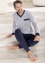 Twee-pack pyjama's met V-hals en omslagranden 