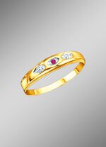 Damesring met echte robijn 