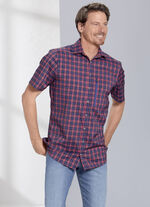 Geruit functioneel overhemd in 3 kleuren ROOD EN MARINEBLAUW GERUIT