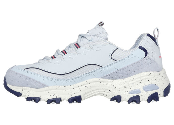 SKECHERS sneakers met veters en suède afwerking BLAUW-ROZE