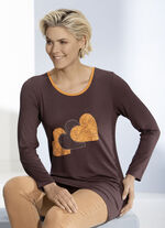 Shirt met motiefprint in 2 kleuren BRUIN