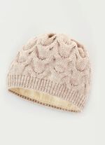 Warme damesmuts met trendy kabelpatroon ZAND