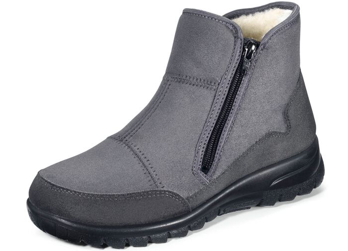 Laurina huis-enkellaarzen met ritssluiting aan de zijkant GRIJS