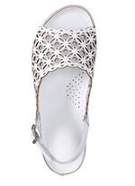 Gemini sandaal van geperforeerd nappaleer met reli&euml;f 