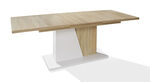 Eettafel met synchrone uitschuifbare tafel van aluminium EIKEN SONOMA WIT