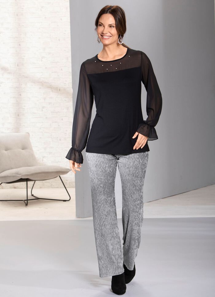 Uitstekend overhemd met chiffon afwerking 