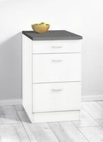 Onderkast met 1 lade en 2 uitschuifbare delen WIT