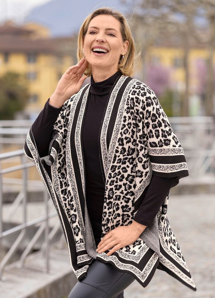 Poncho in jacquardmotief 