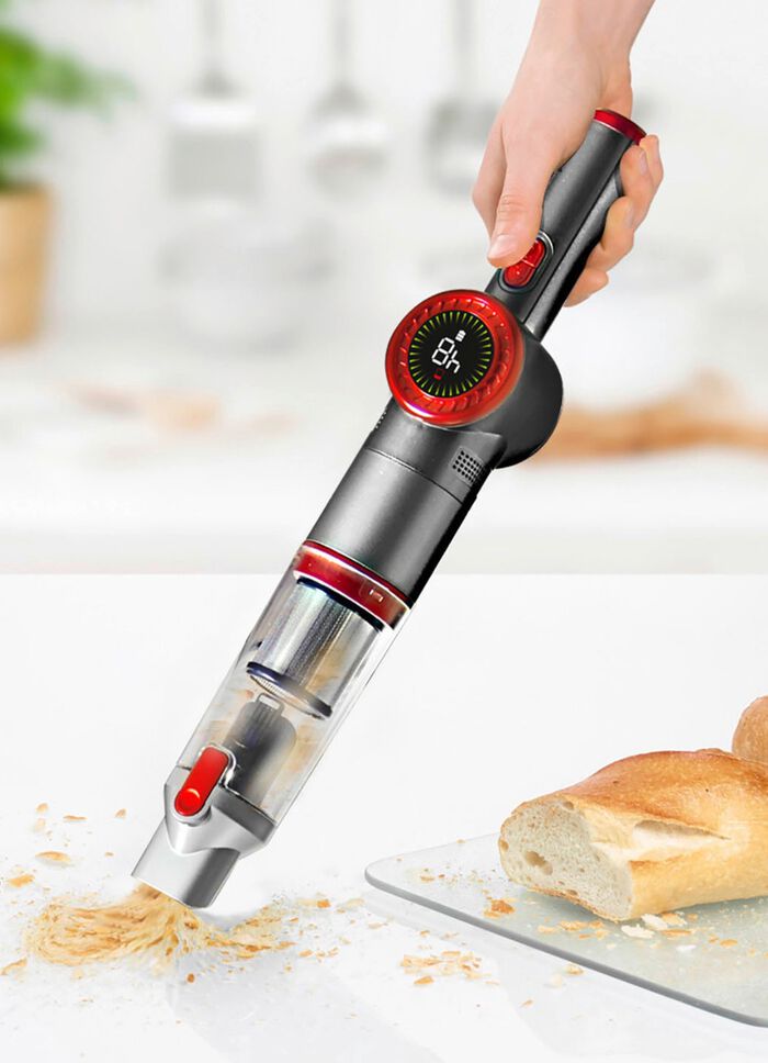 2-in-1 accu-hand- en vloerstofzuiger "MX14 max" met uitgebreide accessoires ZILVER-ROOD