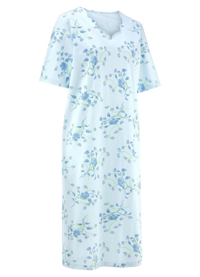 Nachthemd met korte mouwen en V-hals 