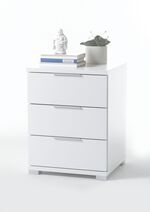 Nachtkastje met metaalkleurige kunststof handgrepen 