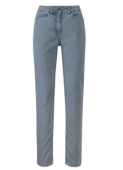 Jeans met stippenpatroon 