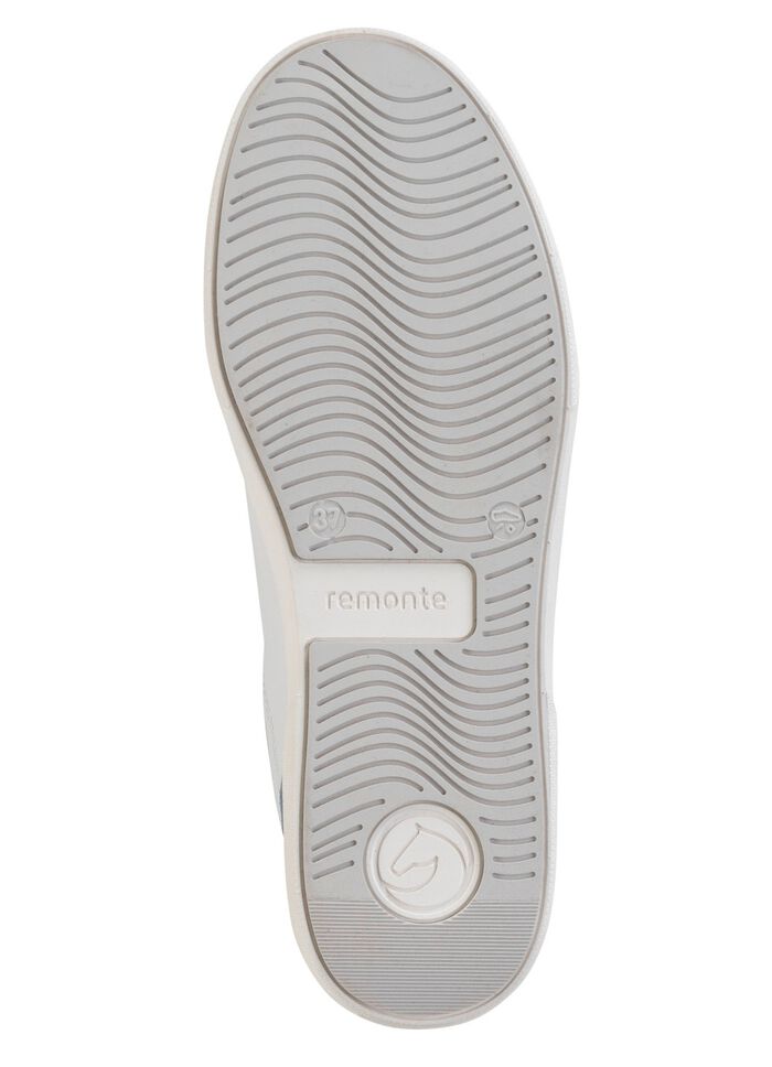 Remonte sneakers gemaakt van nappa- en su&egrave;deleer met metallic afwerking BLAUW-WIT-ZILVER