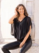 Ponchotuniek met strassversiering 