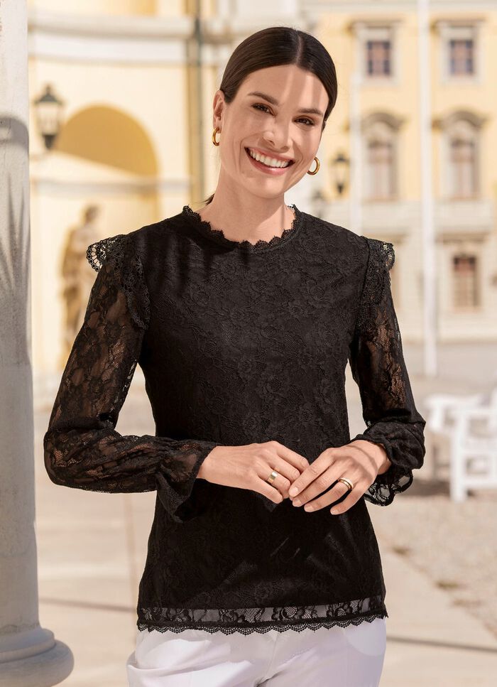 Kanten shirt in 2 kleuren 