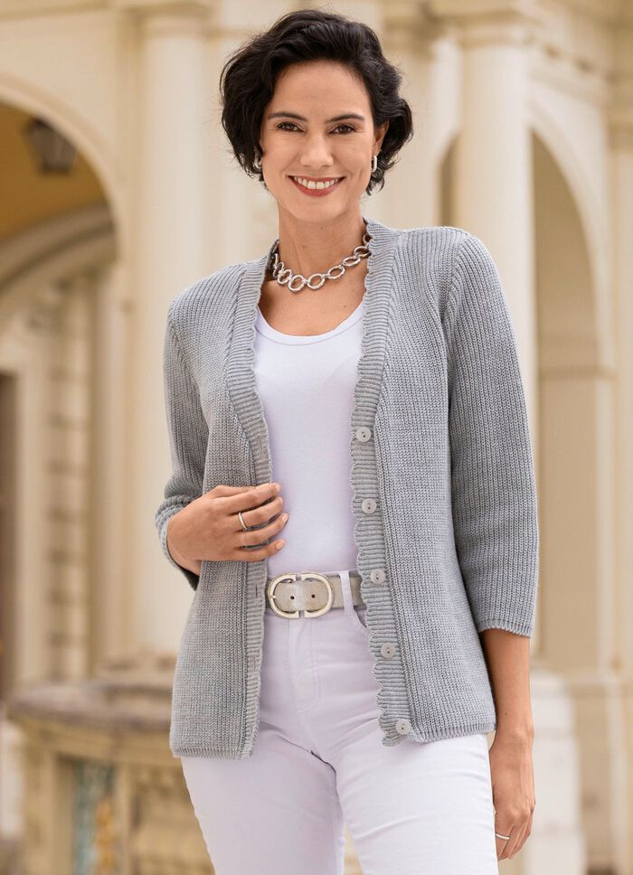 Cardigan met subtiele glittereffecten 