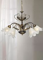 Metalen hanglamp met decoratief blad 
