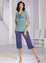 Pyjama gemaakt van duurzame katoenteelt met knoopsluiting 