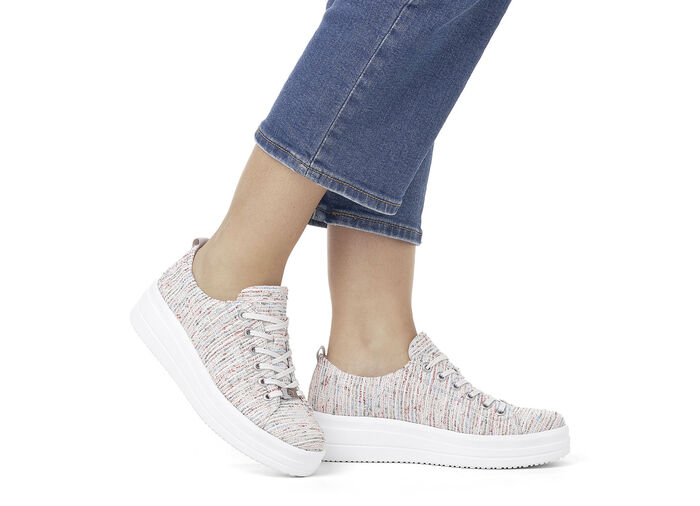 Remonte sneakers gemaakt van effectief gestructureerd textielmateriaal WIT-MULTICOLOR