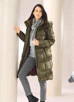 Korte jas met dons en afneembare capuchon 