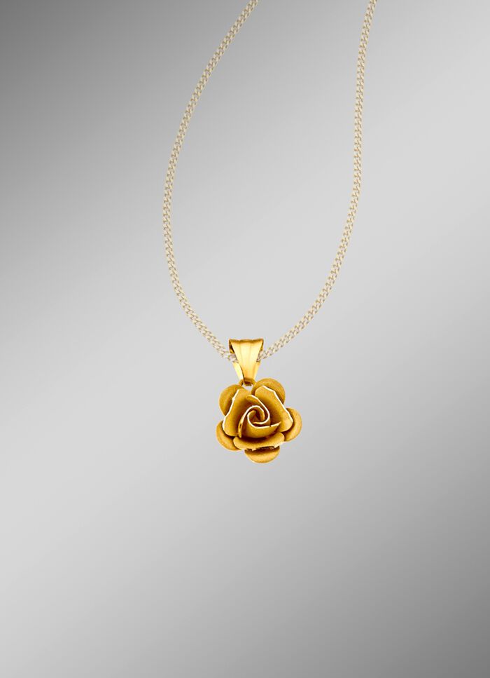 Romantische hanger, deels gematteerd, deels gediamanteerd 