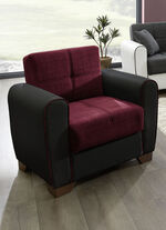 Hoekbank met slaapfunctie en bedlade ZWART-ROOD