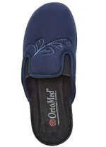 Tweepack klassieke damespantoffels, breedte H, met elastische band 1x MARINE 1x CHIANTI