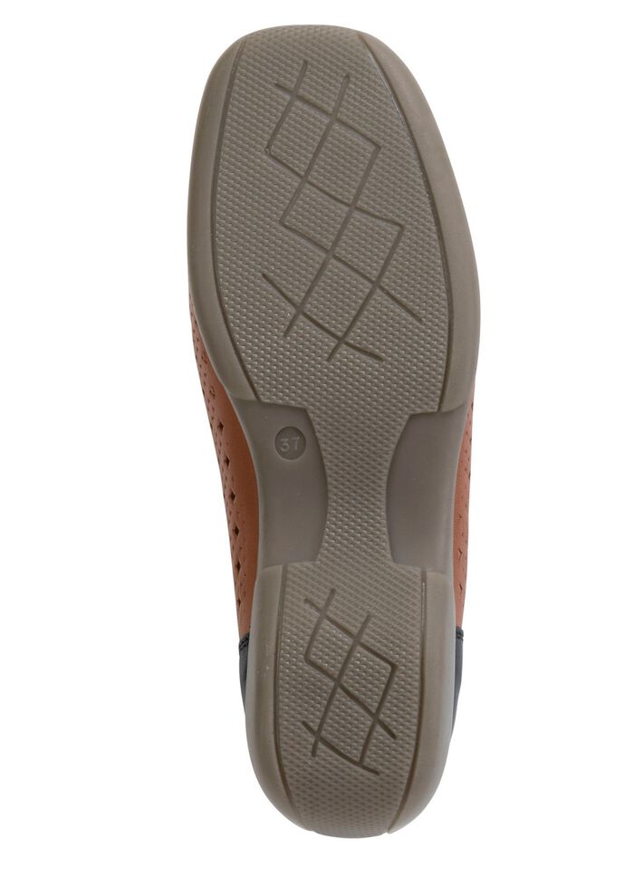 ELENA EDEN, zomerpantoffels voor dames, breedte H, met uitneembaar voetbed COGNAC ZWART