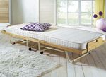 Gastenbed met lattenbodem en koudschuimmatras NATUREL