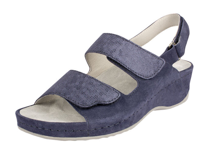 Comfortabele sandalen met klittenband gemaakt van suède leer
