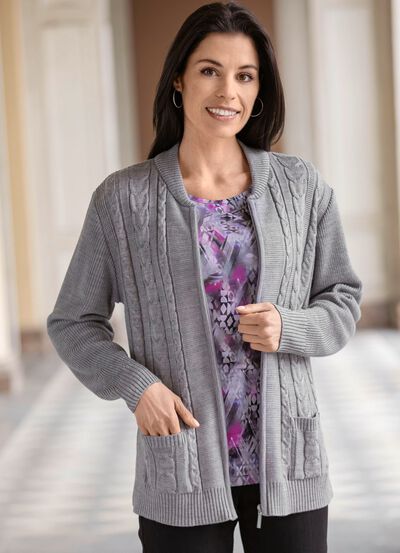 Cardigan met decoratieve textuurmix 