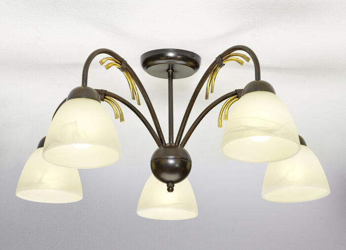 Plafondlamp met ijzeren frame SCHWARZ-ROST-GOLD
