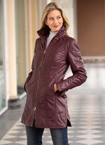 Korte leren jas van &ldquo;Cabrini&rdquo; 