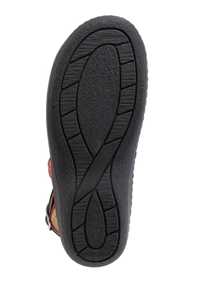 ELENA EDEN, comfortabele damessandalen, breedte H, met uitneembaar voetbed ROT-BLAU-WEISS