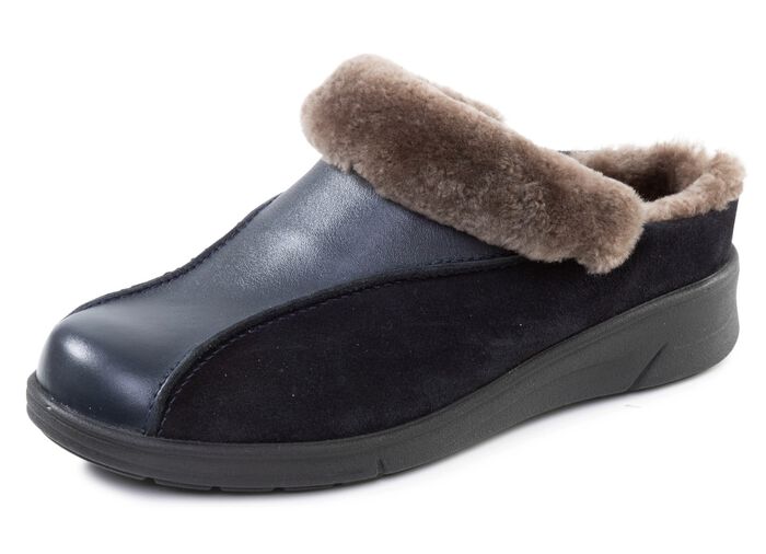 ELENA EDEN, warme damesslippers, wijdte H, met lamsvacht 