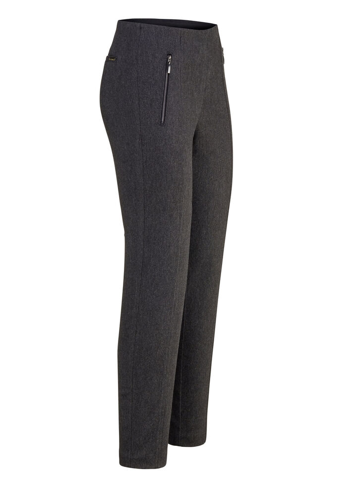 Broek met zakken met ritssluiting ANTRACIET GEMÊLEERD