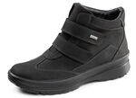 Gevoerde dameslaarzen, winterschoenen, breedte H, met pluche ZWART