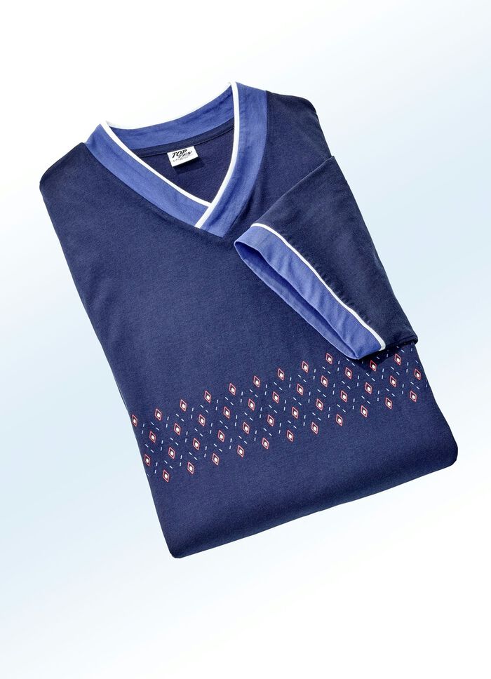 Nachthemden pak van twee met V-hals en zijnaad 