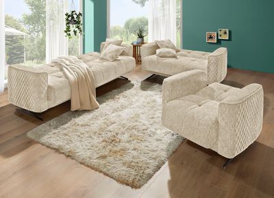 Gestoffeerd meubilair met bedfunctie en sierkussens 