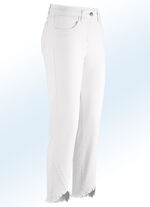 7/8-broek met interessante franjes aan de randen ECRU